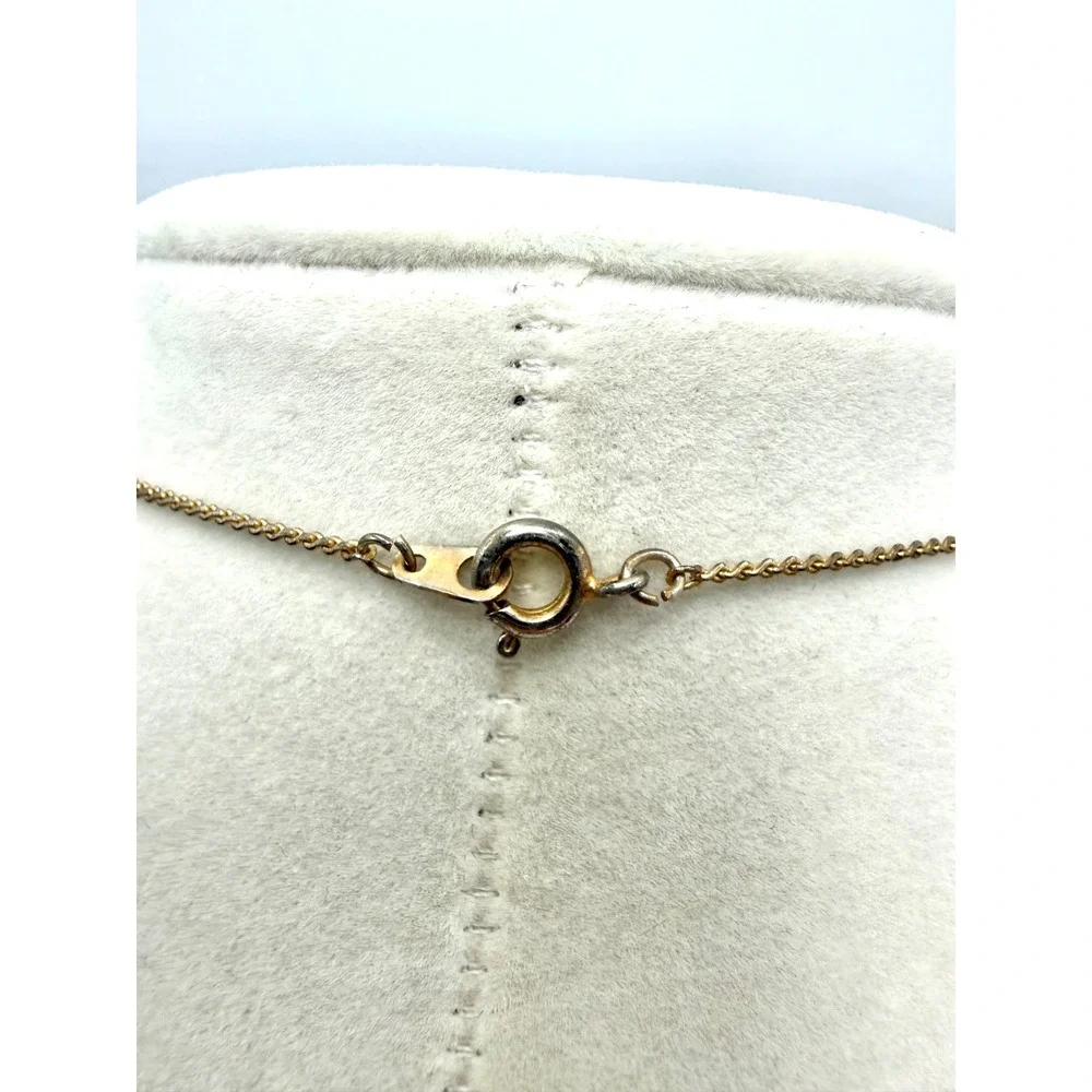 Vintage 90s Art Nouveau Gold Tone Floral Scroll Pendant Necklace 16in